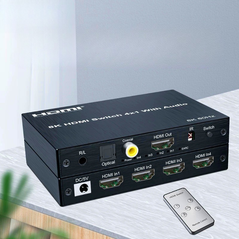 Optical Audio Hdmi Earc Extractor - 8K 60Hz HD Switch 4 in