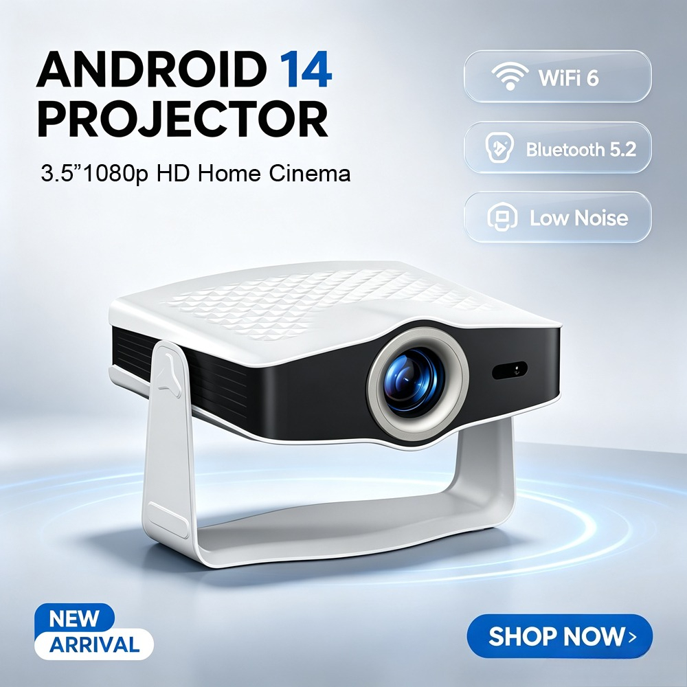 Auto Focus Keystone Correction Projector - LCD Projector Native 1080P 500Lm Android