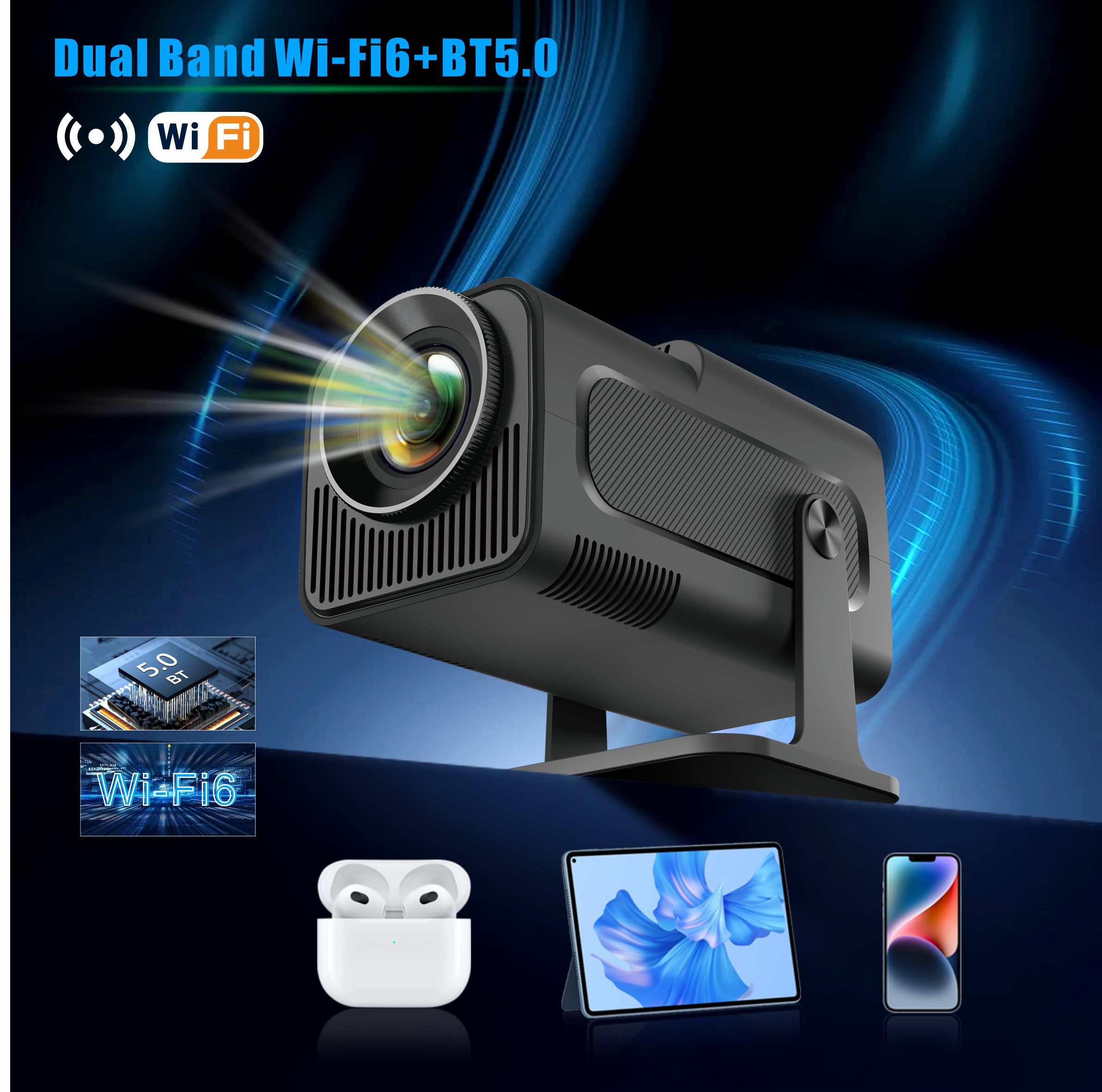 4K Smart Projector Android 11 Wifi 6 - 4K Smart Projector HY320 mini Android