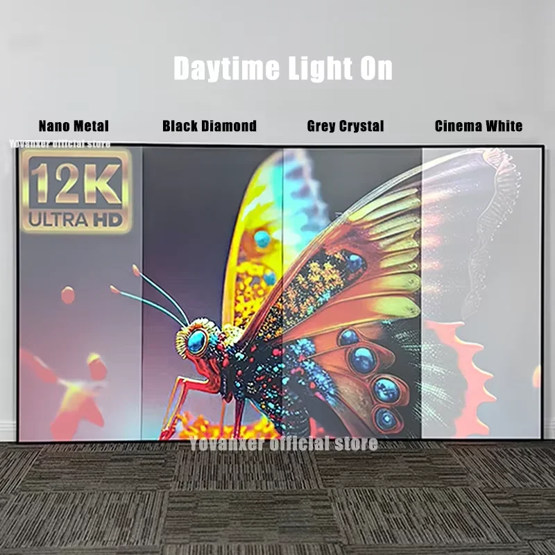 Alr Ambient Light Rejecting Projector Screen - Popular Sizes Ambient Light Rejecting Black