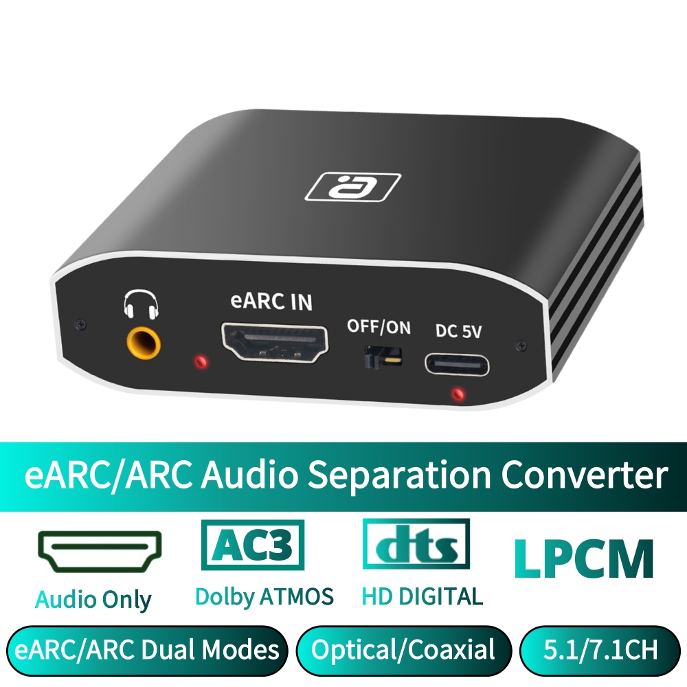 Optical Audio Hdmi Earc Extractor - EARC/ARC Audio Extractor 192Khz DAC Converter