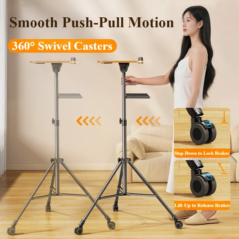 Eary Wooden Laptop Tripod With - đánh giá và giá Projector Floor Stand Tripod Adjustable