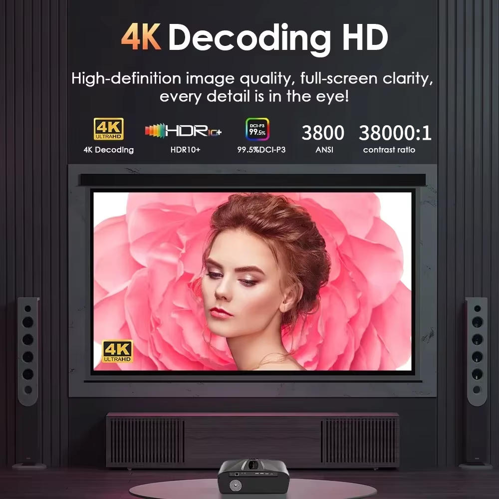 4K 3800 ANSI Projector Android - đánh giá và giá Auto Focus Keystone Correction Projector