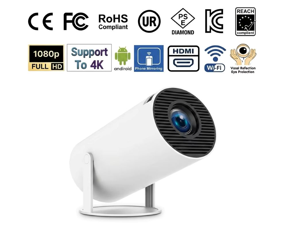 1080P Portable Projector, 200  - đánh giá và giá 4K Smart Projector Android 11 Wifi 6