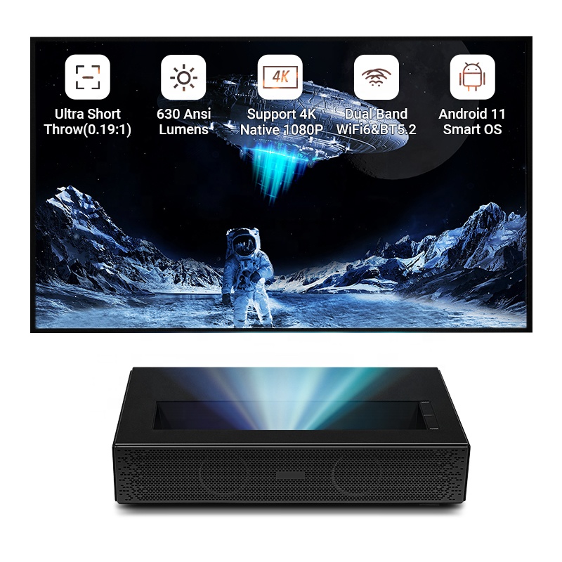 Hotack Hot Sale D068 6500 Lume - đánh giá và giá Ultra Short Throw Laser Projector 4K