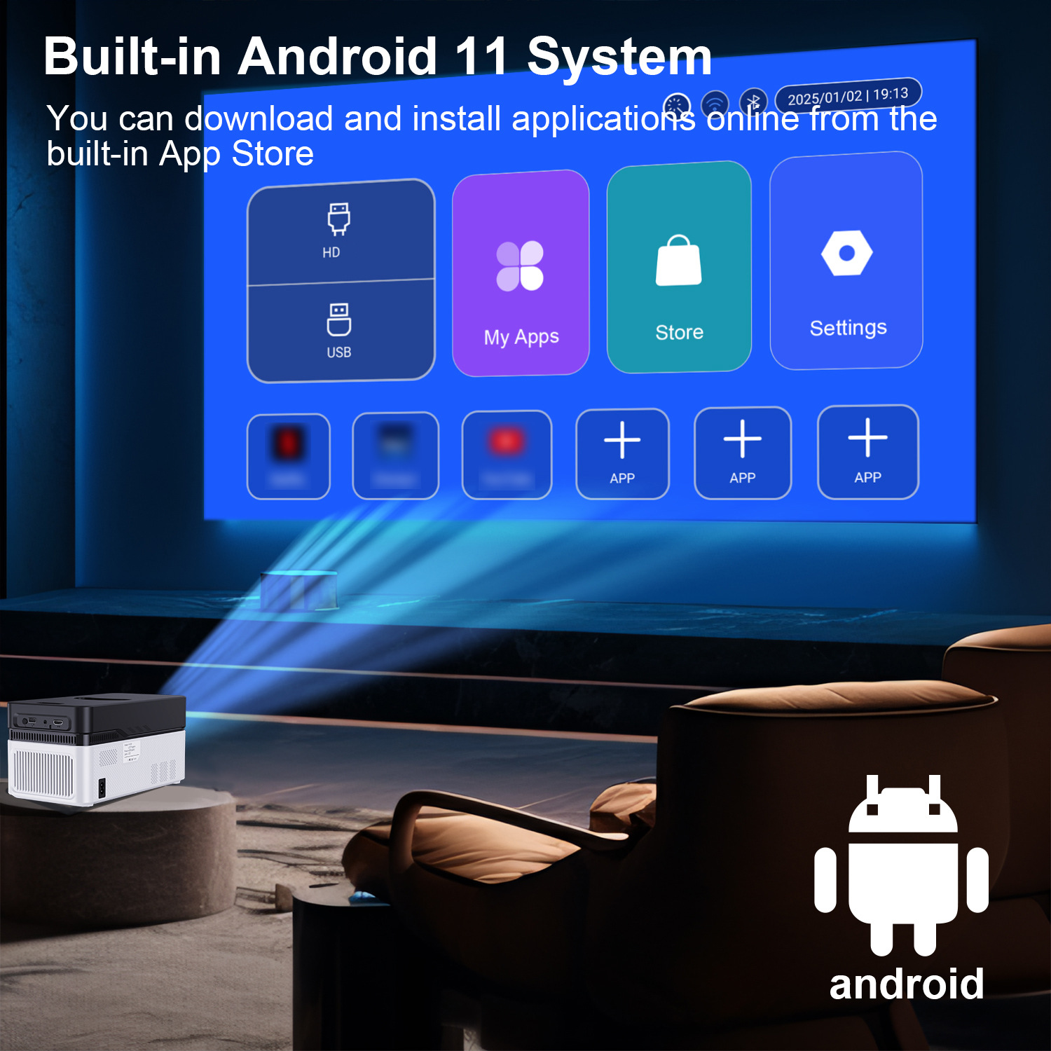 HY450PRO Native 1080P Smart Pr - đánh giá và giá 4K Smart Projector Android 11 Wifi 6
