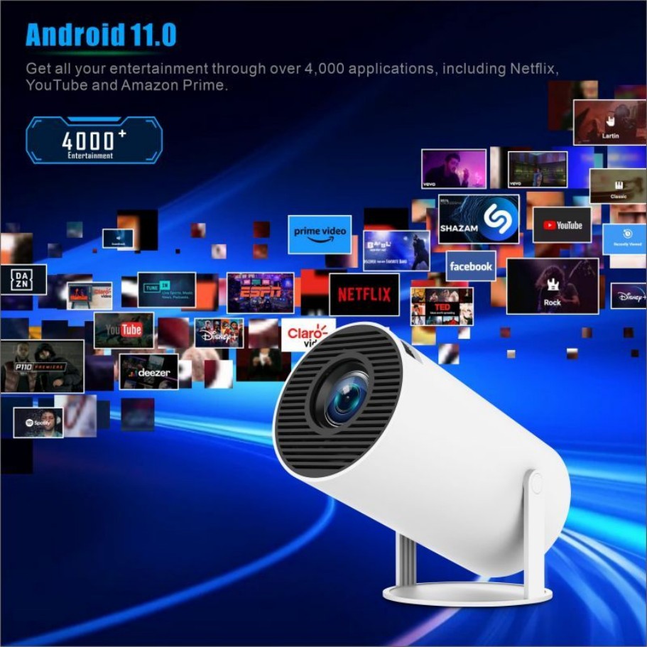 HY300 pro mini Smart Projector - đánh giá và giá 4K Smart Projector Android 11 Wifi 6