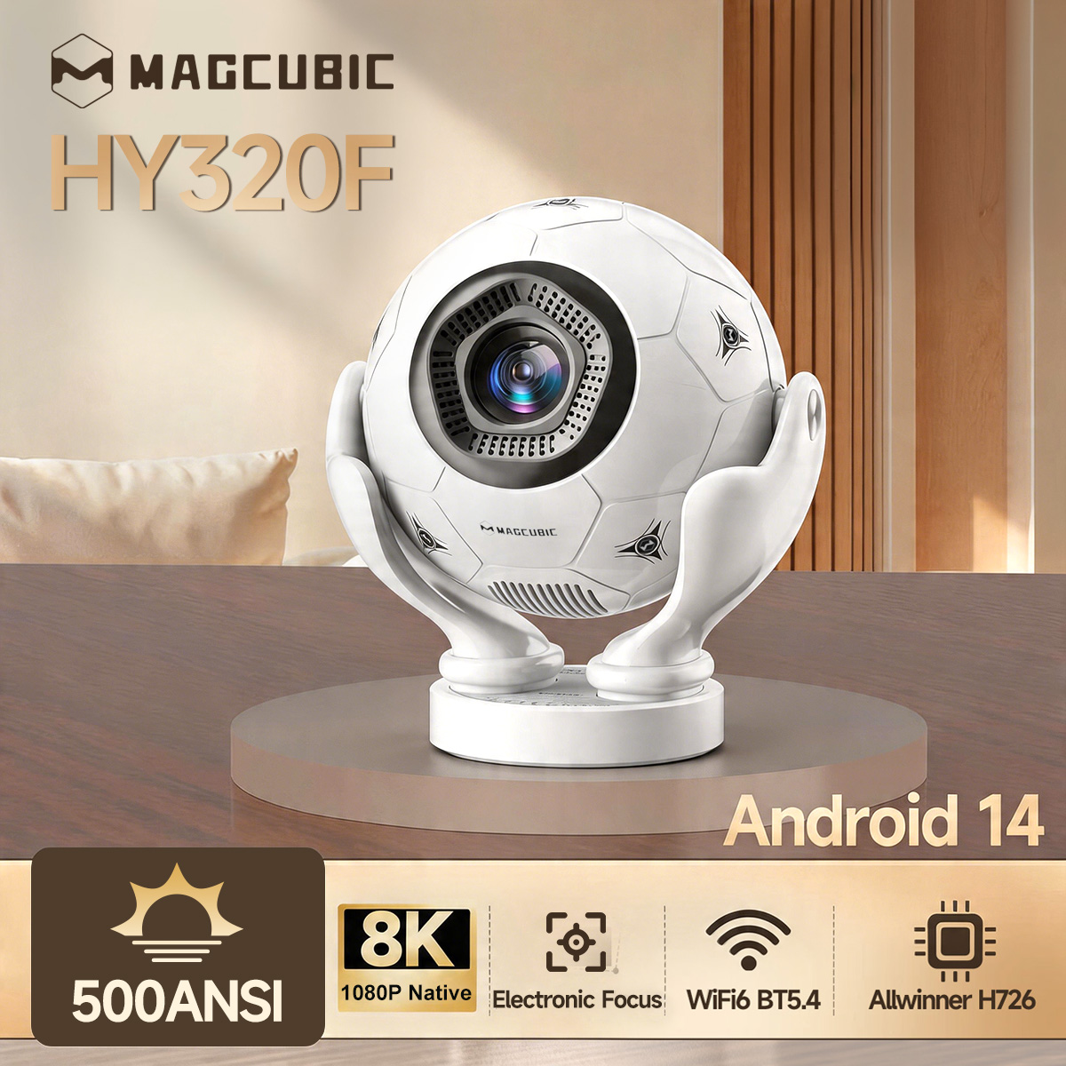Magcubic Voice Control Project - đánh giá và giá Auto Focus Keystone Correction Projector