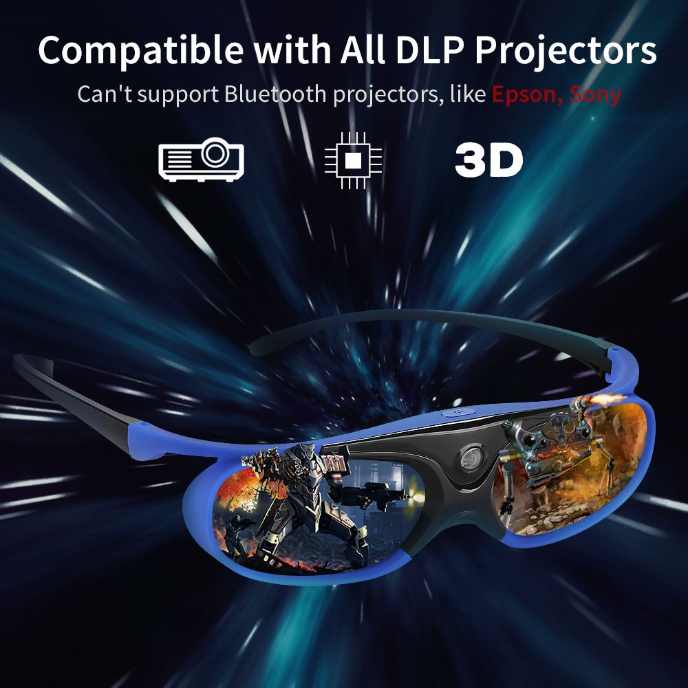 Active Shutter Eyewear DLP-Lin - đánh giá và giá Active 3D Glasses Dlp Link Projector