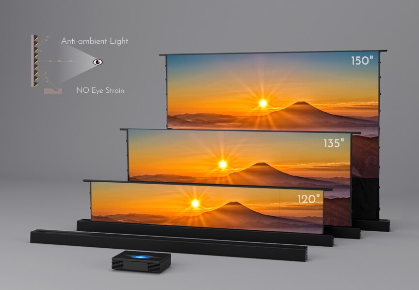 R 110 Inch Electric Tension Fl - đánh giá và giá Ultra Short Throw Laser Projector 4K