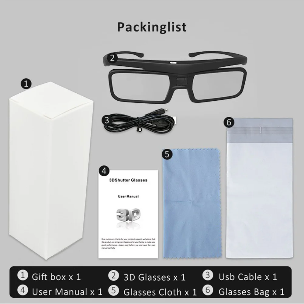 3D Glasses DLP Link Real Recha - đánh giá và giá Active 3D Glasses Dlp Link Projector