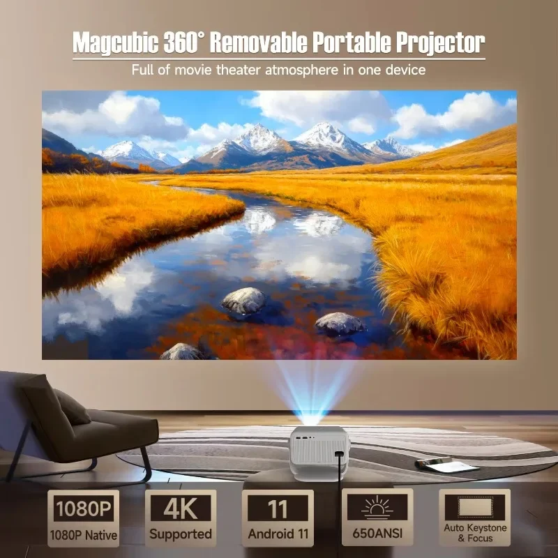 650ANSI Smart L018 Projector 4 - đánh giá và giá 4K Smart Projector Android 11 Wifi 6